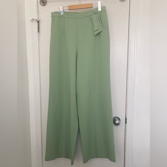 Voodoo Vixen Pastel Green Wide Legged Pants - Picture 2 of 4